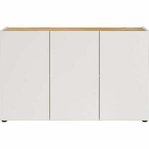 Kremowa szafka w dekorze dębu 120x76x34 cm Adrano – Germania obraz