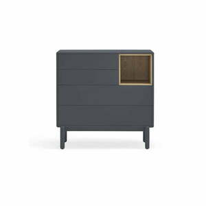 Ciemnoszara niska komoda 90x90 cm Corvo – Teulat obraz