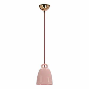 Różowa lampa wisząca z ceramicznym kloszem Sewilla – Candellux Lighting obraz