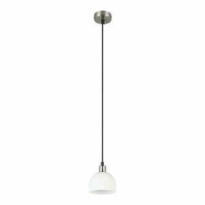 Lampa wisząca w biało-srebrnym kolorze ze szklanym kloszem ø 12 cm Molly – Trio obraz