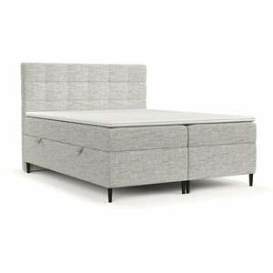 Jasnoszare łóżko boxspring ze schowkiem 180x200 cm Urbaneo – Maison de Rêve obraz
