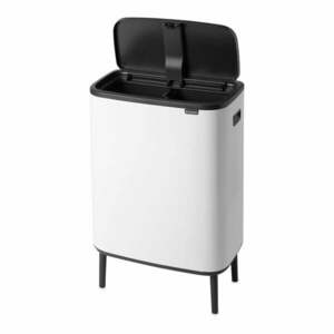 Biały stalowy kosz na śmieci otwierany na dotyk 60 l Touch Bin – Brabantia obraz