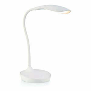Biała lampa stołowa z portem USB Markslöjd Swan obraz