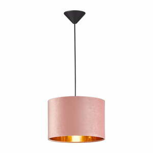 Różowa lampa wisząca z tekstylnym kloszem Aura – Fischer & Honsel obraz