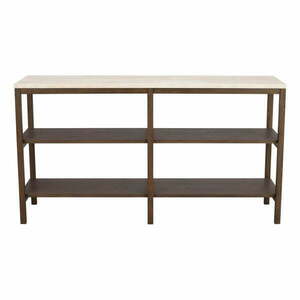 Brązowo-beżowa konsola z kamiennym blatem 140x40 cm Orwel – Rowico obraz