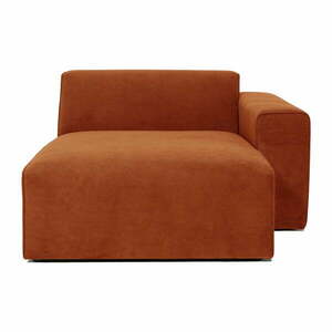 Pomarańczowa sztruksowa sofa modułowa w kształcie litery "U" Scandic Sting, prawostronna obraz