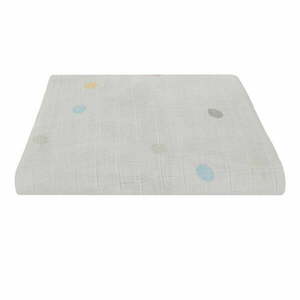 Szare muślinowe prześcieradło dziecięce Kindsgut Dots, 70x140 cm obraz