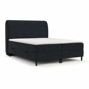 Czarne łóżko boxspring ze schowkiem 200x200 cm Melba – Maison de Rêve obraz
