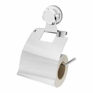 Samoprzylepny metalowy uchwyt na papier toaletowy w kolorze srebra Bestlock Bath – Compactor obraz