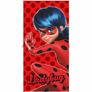 Czerwony bawełniany ręcznik dziecięcy 70x140 cm Miraculous – Jerry Fabrics obraz