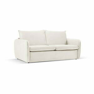 Kremowa aksamitna rozkładana sofa 194 cm Vienna – Cosmopolitan Design obraz