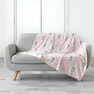 Różowy koc dziecięcy z mikroflaneli 125x150 cm Petite Etoile – douceur d'intérieur obraz