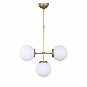 Lampa wisząca w biało-złotym kolorze ze szklanym kloszem ø 15 cm Seagull – Squid Lighting obraz