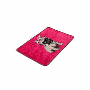 Różowy dywanik łazienkowy 40x60 cm Pink Pug – Foutastic obraz