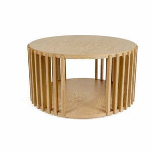 Stolik z drewna dębowego Woodman Drum, ø 83 cm obraz