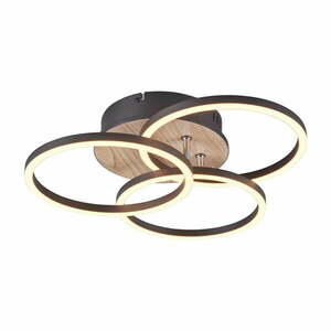 Czarno-brązowa lampa sufitowa LED 43x43 cm Circle – Trio obraz