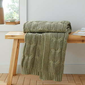 Zielony koc dzianinowy 130x170 cm Chunky Marl Knit – Catherine Lansfield obraz