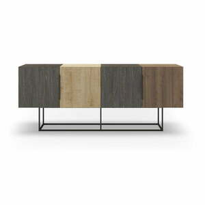 Brązowa niska komoda w dekorze dębu 200x80 cm Titan – Marckeric obraz