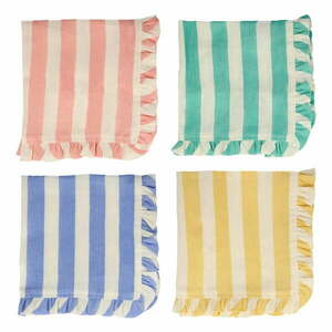 Serwetki zestaw 4 szt. lniane Stripe Ruffle – Meri Meri obraz