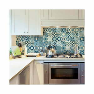Zestaw 60 naklejek ściennych Ambiance Wall Decal Cement Tiles Riana, 10x10 cm obraz