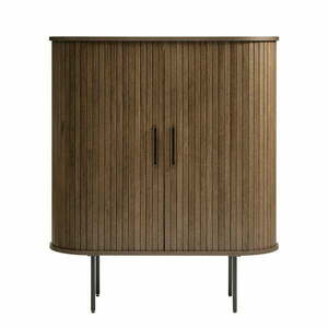 Brązowa szafka w dekorze dębu z drzwiami przesuwnymi 100x118 cm Nola – Unique Furniture obraz