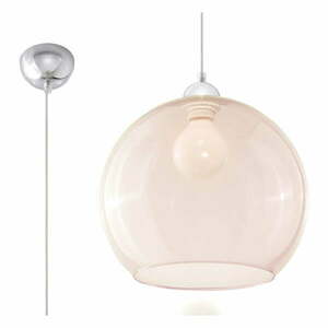 Beżowa lampa wisząca z szklanym kloszem ø 30 cm Bilbao – Nice Lamps obraz