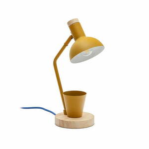 Musztardowa lampa stołowa z metalowym kloszem (wys. 37 cm) Katia – Kave Home obraz