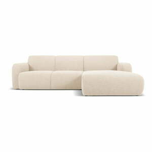 Beżowy narożnik z materiału bouclé (prawostronny) Molino – Micadoni Home obraz