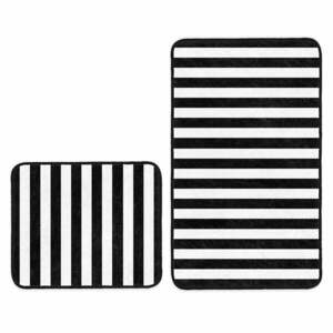 Białe/czarne dywaniki łazienkowe zestaw 2 szt. 60x100 cm – Mila Home obraz