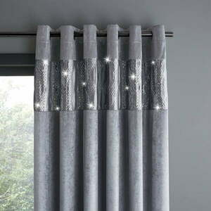 Szare zasłony zestaw 2 szt. 117x229 cm Crushed Velvet Glamour Sequin – Catherine Lansfield obraz