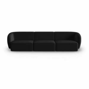 Czarna aksamitna sofa 266 cm Paolo – Milo Casa obraz