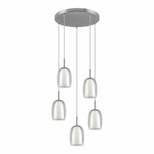 Lampa wisząca w kolorze srebra ze szklanym kloszem ø 48 cm Barret – Trio Select obraz