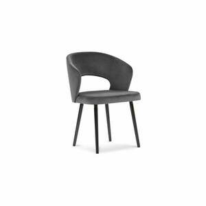 Ciemnoszare krzesło z aksamitnym obiciem Windsor & Co Sofas Elpis obraz