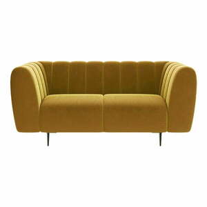 Miodowożółta aksamitna sofa Ghado Shel, 170 cm obraz
