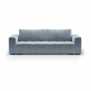 Jasnoniebieska aksamitna rozkładana sofa Milo Casa Luca obraz