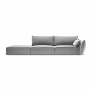 Jasnoszara aksamitna sofa prawostronna 264 cm Vanda – Mazzini Sofas obraz