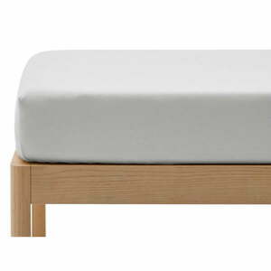 Białe prześcieradło z perkalu bawełnianego z gumką 70x140 cm Fleno – Kave Home obraz
