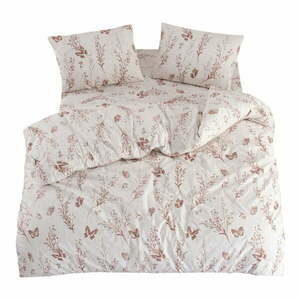 Beżowa pościel dwuosobowa z prześcieradłem/4-częściowa 200x220 cm Floral Butterfly – Mila Home obraz