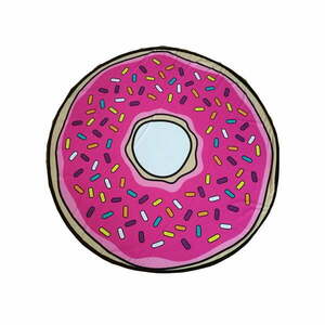 Różowy bawełniany ręcznik plażowy ø 150 cm Donut – JAHU collections obraz