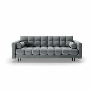 Jasnoszara aksamitna rozkładana sofa ze schowkiem 222 cm Bali – Cosmopolitan Design obraz