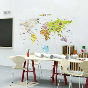 Naklejka dziecięca na ścianę 120x150 cm Giant World Map – Ambiance obraz