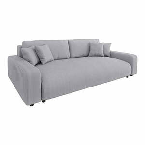 Jasnoszara sztruksowa rozkładana sofa ze schowkiem 234 cm Sara – Ropez obraz