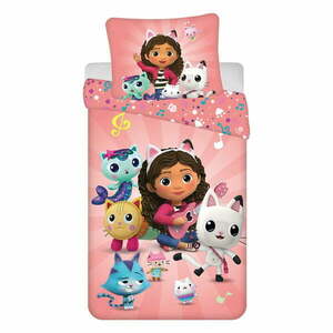 Bawełniana dziecięca pościel jednoosobowa 140x200 cm Gabby's Dollhouse – Jerry Fabrics obraz