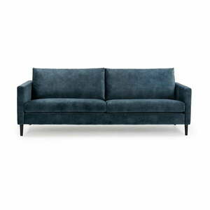 Ciemnoniebieska sofa z aksamitnym obiciem Scandic Adagio, szer. 220 cm obraz