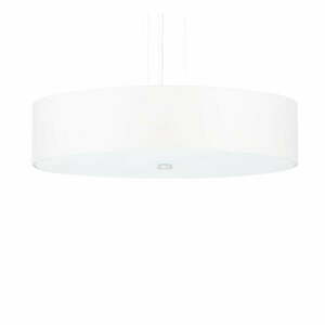 Biała lampa wisząca z tekstylnym kloszem ø 50 cm Herra – Nice Lamps obraz