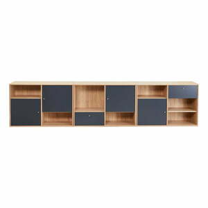 Czarno-naturalna niska komoda w dekorze dębu 267x61 cm Mistral – Hammel Furniture obraz