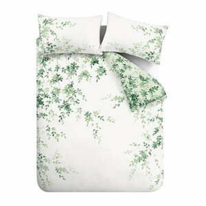 Biało-zielona bawełniana pościel dwuosobowa 230x220 cm Scenic Leaves – RHS obraz