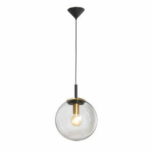 Czarna lampa wisząca ze szklanym kloszem Dini – Fischer & Honsel obraz