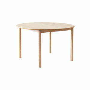 Okrągły rozkładany stół z dodatkowym blatem z litego drewna dębowego ø 120 cm Noor – Hammel Furniture obraz
