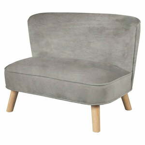 Jasnoszara aksamitna sofa dla dzieci 70 cm Lil Sofa – Roba obraz